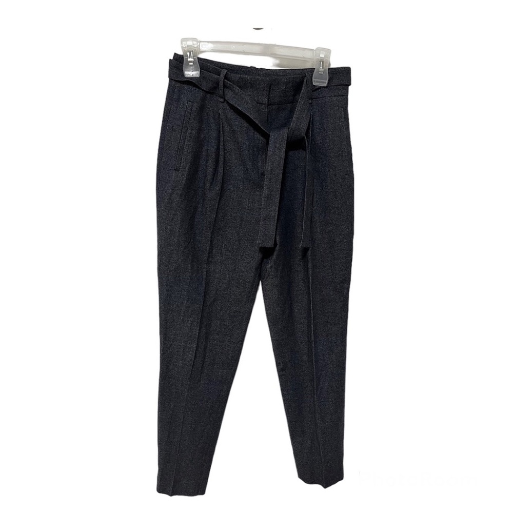 Massimo Dutti Tailored belted pants Navy Gray Blend, 6